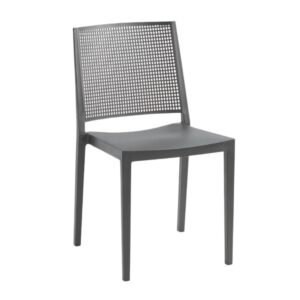 Sedia Grid polipropilene grigio set 4 pezzi