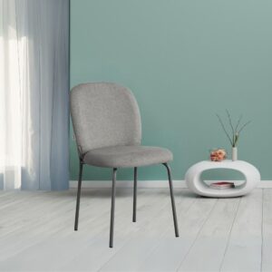 Sedia imbottita Turi in tessuto grigio set 4 pezzi