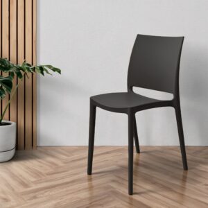 Sedia in polipropilene Sfera con design ergonomico colore antracite set 4 pezzi