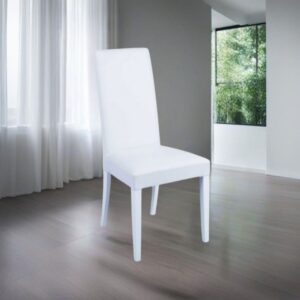 Sedia Nancy in ecopelle bianca set 2 pezzi