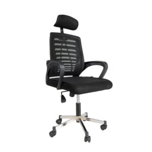 Sedia ufficio tessuto microforato nera Kizi