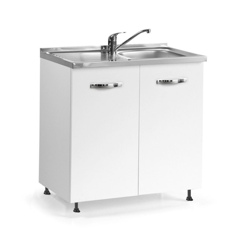 Sottolavello 80x60x82H cm 2 ante colore bianco frassinato lavello gocciolatoio sinistro incluso Sottolavello 80x60x82H cm 2 ante colore bianco frassinato lavello gocciolatoio sinistro incluso