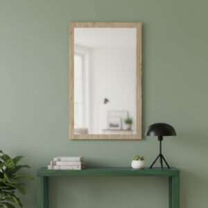 Specchiera America in legno noce con specchio in rilievo L 60 x H 105 cm.