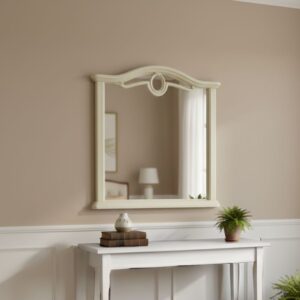 Specchiera Cerchio con cornice in legno con motivo ovale L 85 x H 95.5 cm colore beige