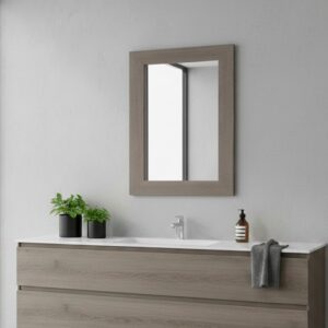 Specchiera Loto rettangolare con cornice larice grigio 102x65 cm.