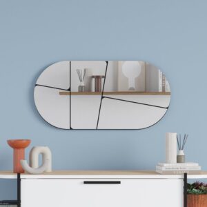 Specchio da parete Otis con design astratto base nera