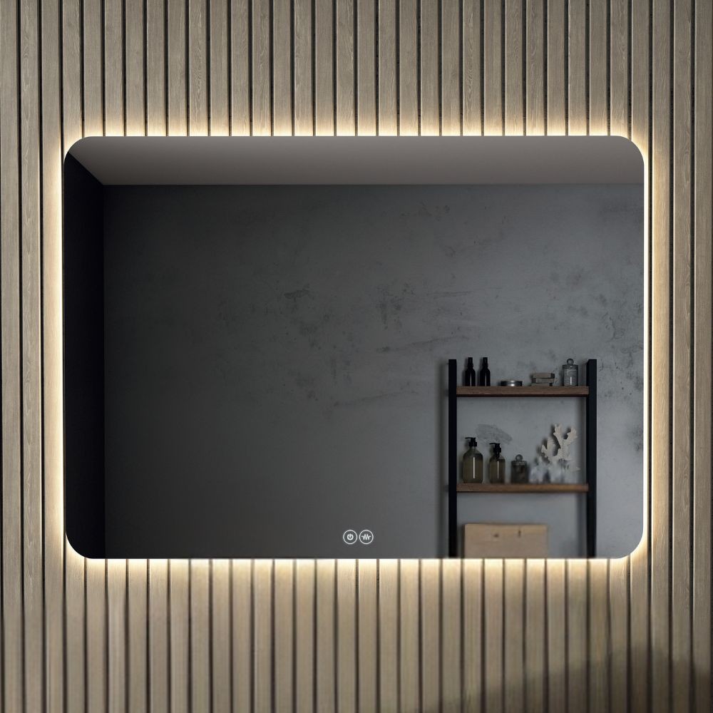 Specchio Dacca 120x80 cm con luce LED doppio sensore e anti appannamento Specchio Dacca 120x80 cm con luce LED doppio sensore e anti appannamento