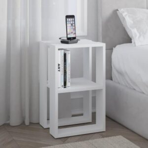 Tavolino comodino Lonie colore bianco