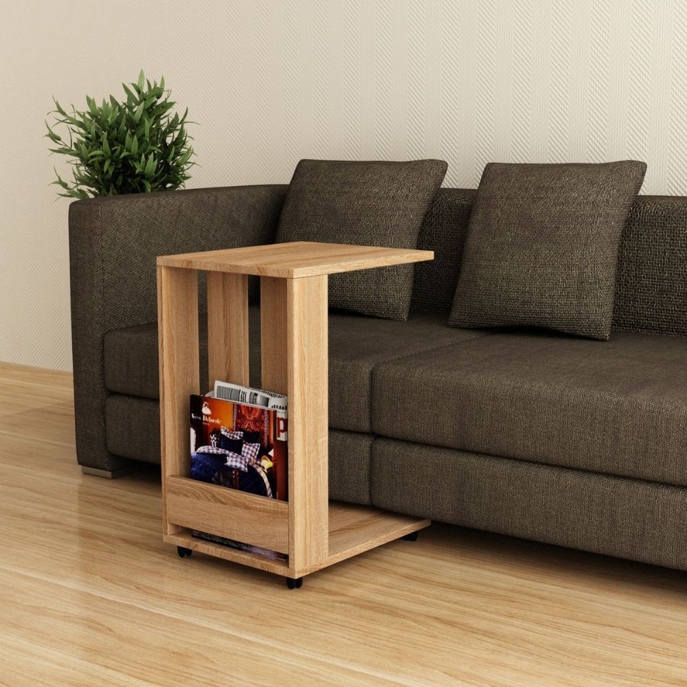 Tavolino da divano Edi porta pc e riviste rovere oak Tavolino da divano Edi porta pc e riviste rovere oak