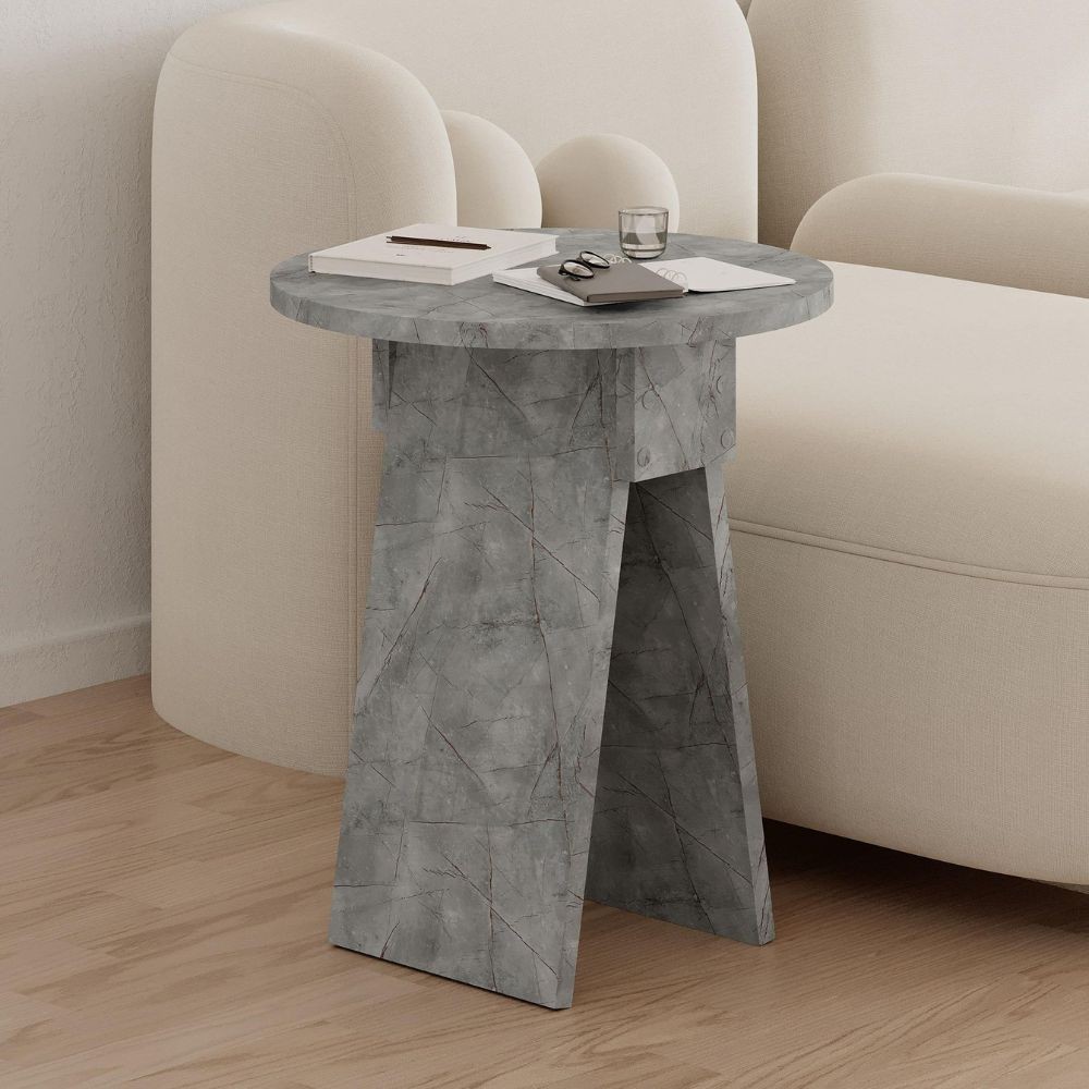 Tavolino da salotto Chen 50x42x23.4 cm. colore lagina effetto marmo grigio Tavolino da salotto Chen 50x42x23.4 cm. colore lagina effetto marmo grigio