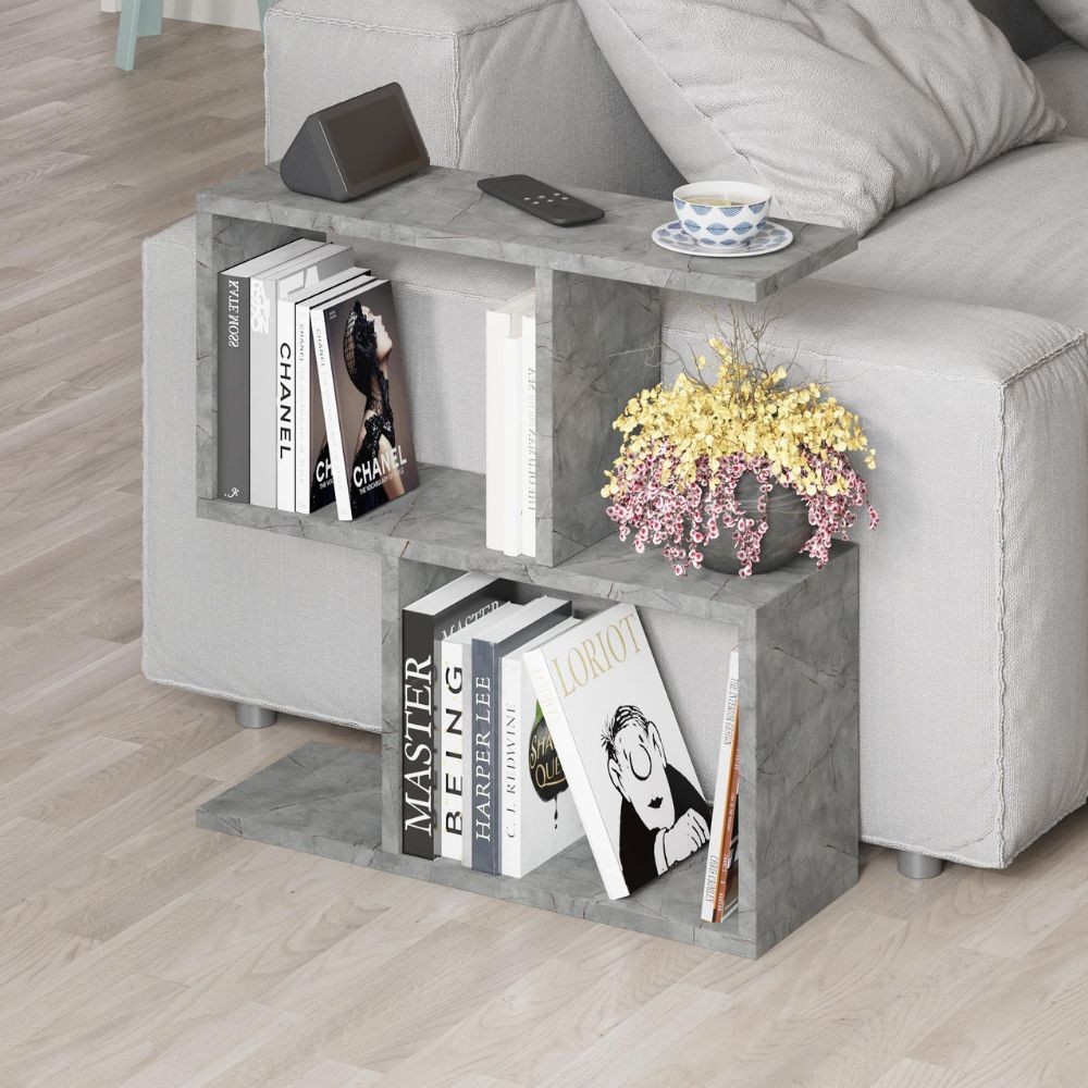 Tavolino da salotto Homemania in colore lagina effetto marmo grigio Tavolino da salotto Homemania in colore lagina effetto marmo grigio