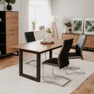 Tavolo allungabile Austin 80A piano colore legno e gambe antracite