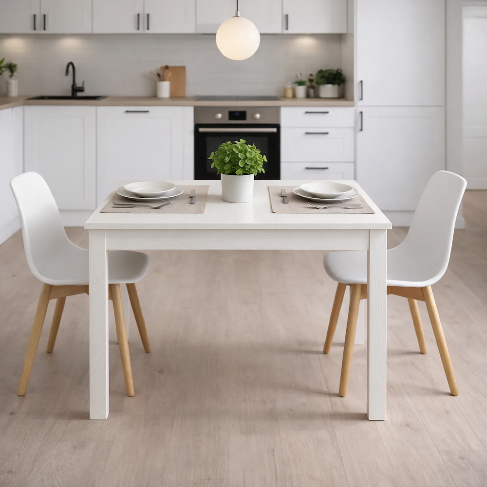 Tavolo allungabile Firenze 90x60 bianco frassinato Tavolo allungabile Firenze 90x60 bianco frassinato