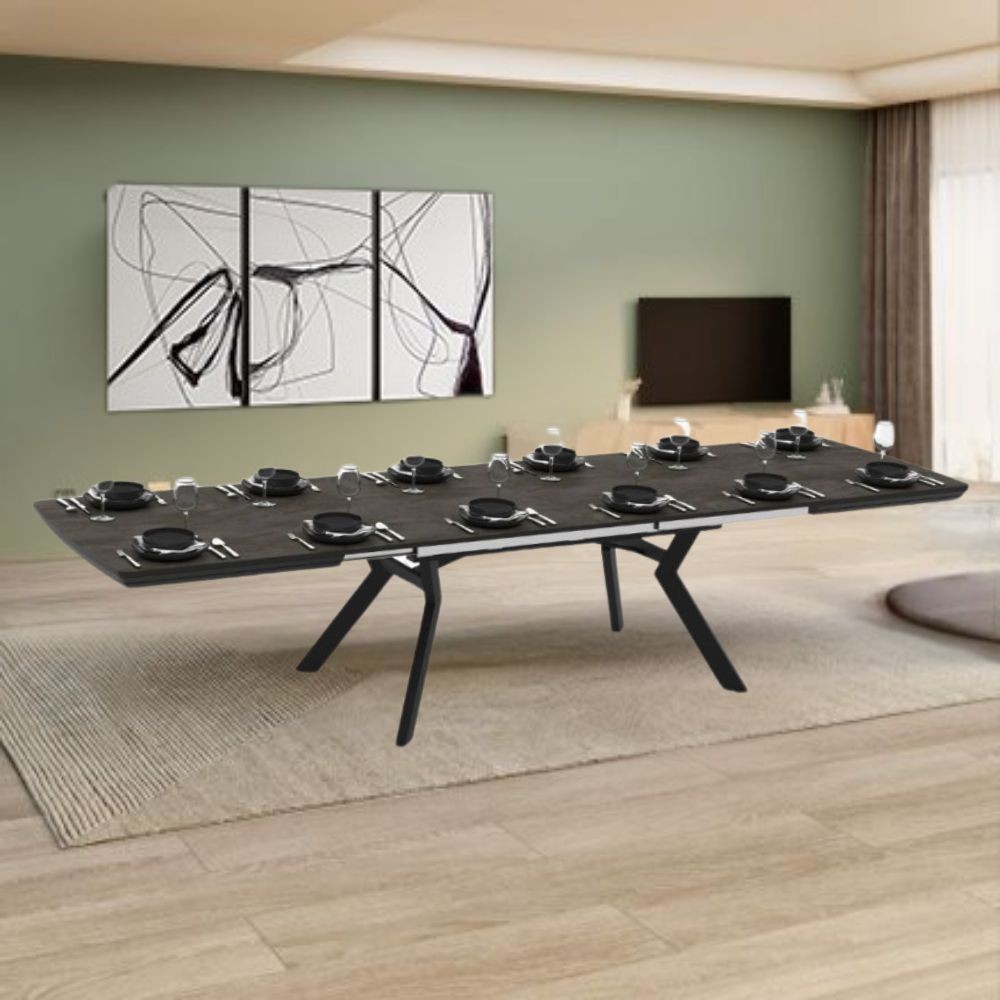 Tavolo allungabile Robat piano effetto marmo ardesia opaco 160x100x76 H cm. Tavolo allungabile Robat piano effetto marmo ardesia opaco 160x100x76 H cm.