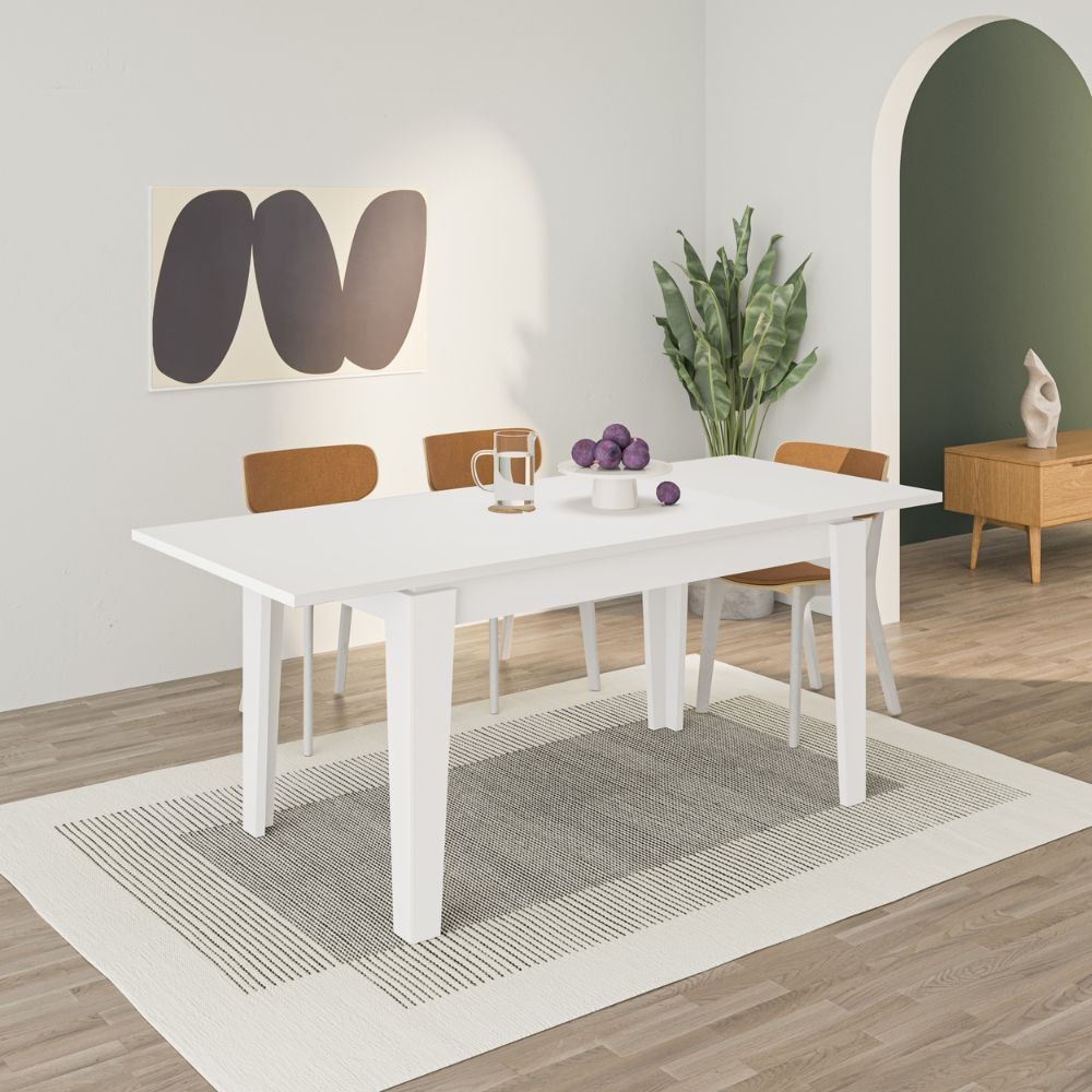 Tavolo allungabile Tolmen bianco 140x80 allungabile a 190 cm Tavolo allungabile Tolmen bianco 140x80 allungabile a 190 cm