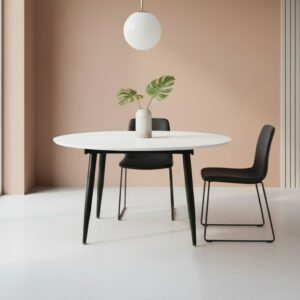 Tavolo Cordelia allungabile colore piano bianco gambe colore nero