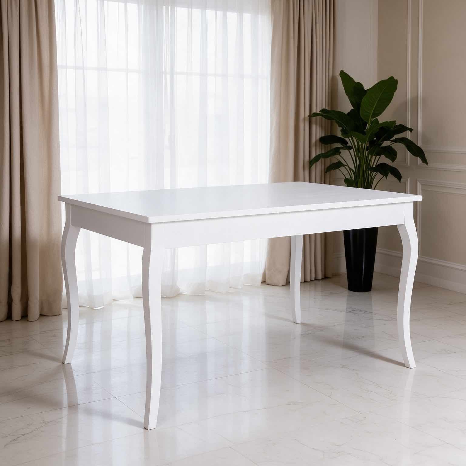 Tavolo Liberty allungabile 140x85 bianco frassinato Tavolo Liberty allungabile 140x85 bianco frassinato