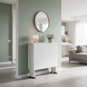 Tavolo pieghevole salvaspazio Mati 74x136 colore bianco frassinato