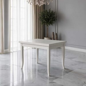 Tavolo quadrato allungabile Verona bianco 90x90