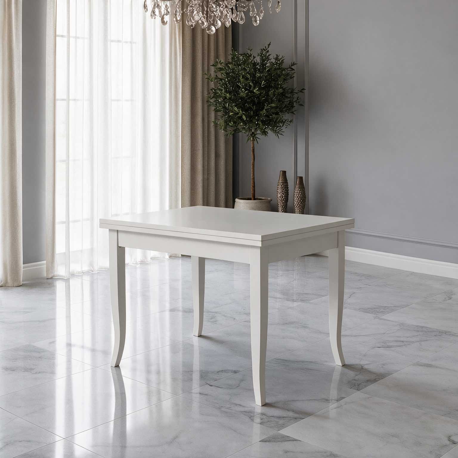 Tavolo quadrato allungabile Verona bianco 90x90 Tavolo quadrato allungabile Verona bianco 90x90