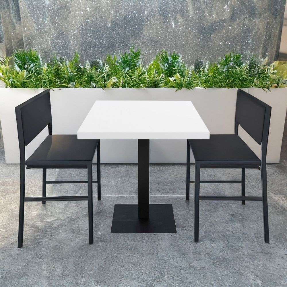 Tavolo quadrato Key 80x80 base nera e piano bianco Tavolo quadrato Key 80x80 base nera e piano bianco