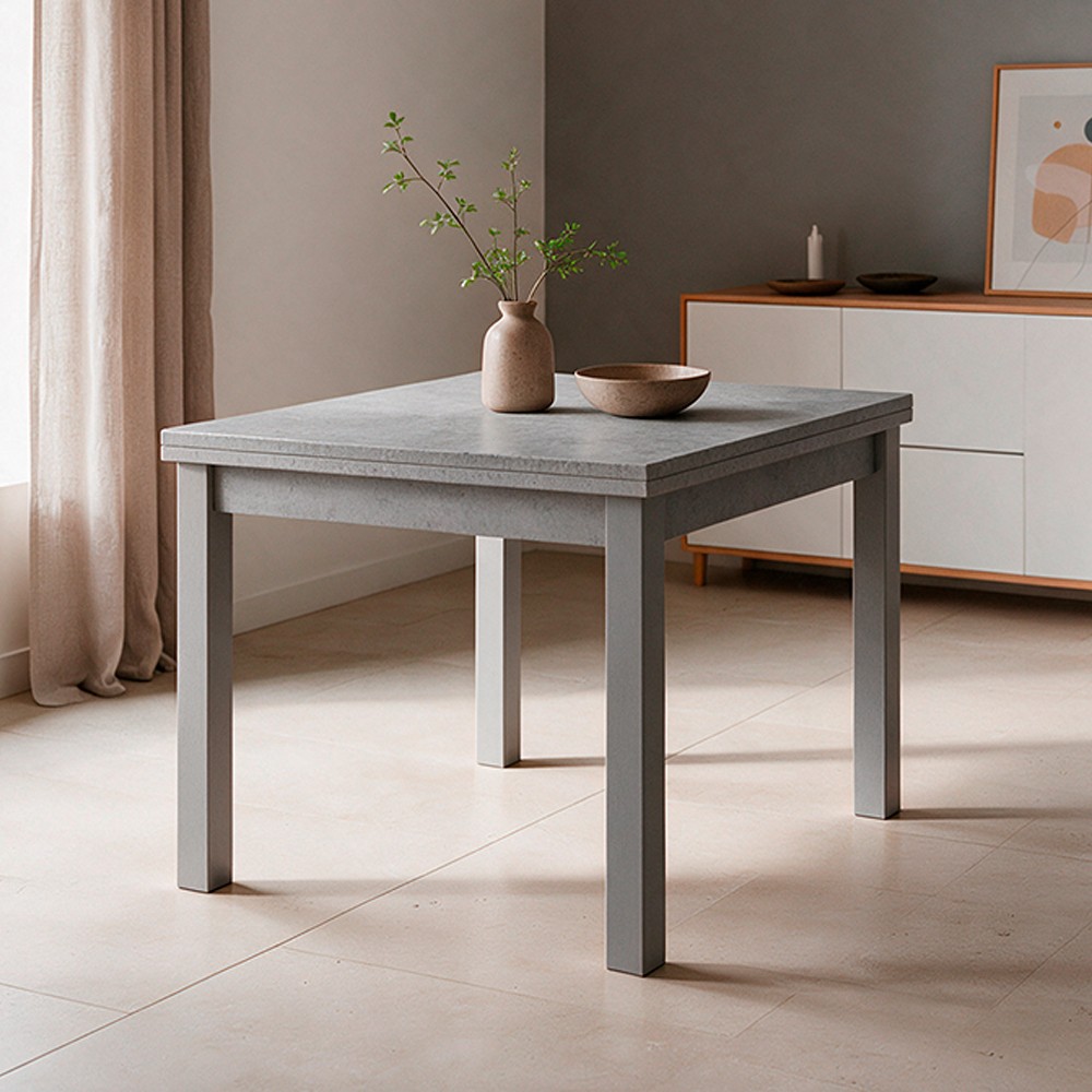 Tavolo raddoppiabile Firenze cemento 90x90 Tavolo raddoppiabile Firenze cemento 90x90