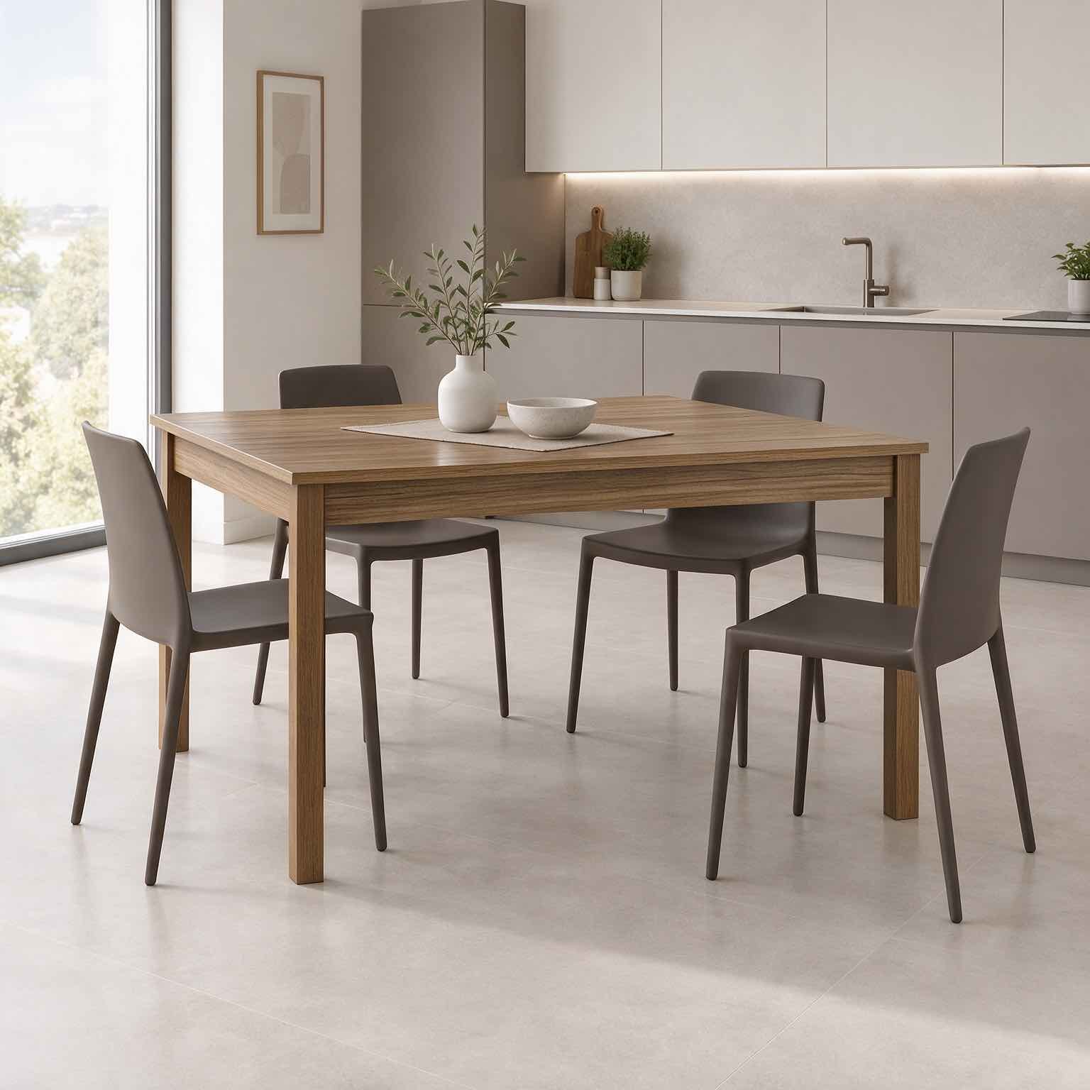 Tavolo rettangolare allungabile Firenze 120x80 in noce naturale Tavolo rettangolare allungabile Firenze 120x80 in noce naturale