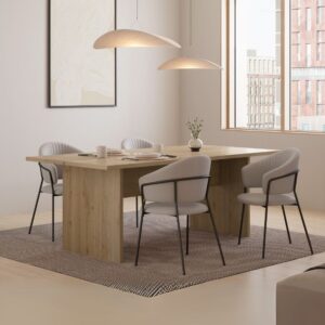 Tavolo rettangolare fisso Loana in rovere cadiz 200x100x75 H cm.