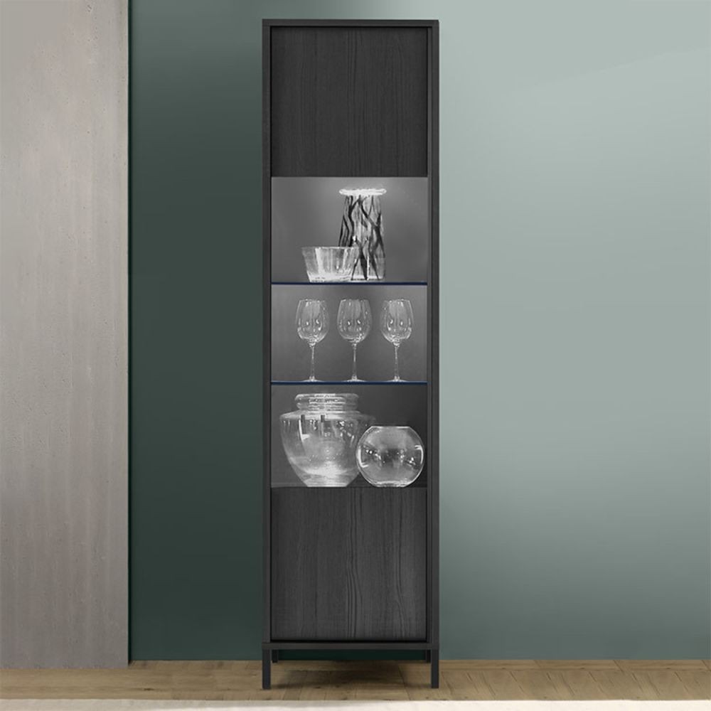 Vetrina Giugi con anta nero frassinato 55x40x203 Vetrina Giugi con anta nero frassinato 55x40x203