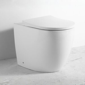 HOME WC filo muro FT53A a pavimento in ceramica 52.5x37x41H cm. bianco